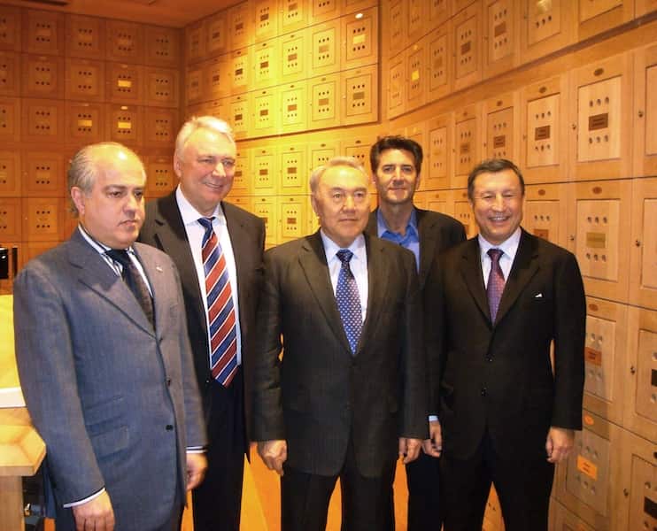 President Nursultan Nazarbayev, Adilbek Dzhaksybekov, Oleg Suskovitz and Bob Van Ronkel